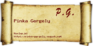 Pinka Gergely névjegykártya
